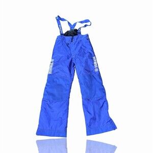 Yamaha Snowmobile Bib Pants Boys Size 12 Blue Insulated Suspenders Winter